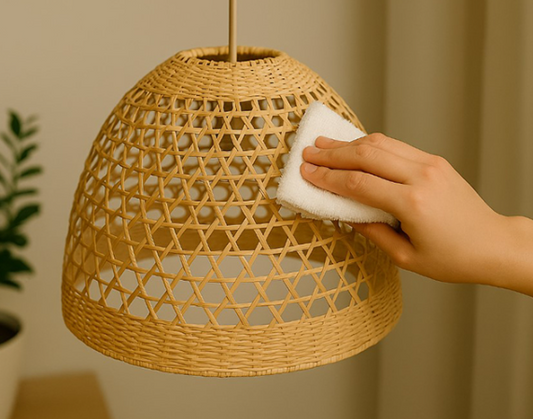 How to clean a rattan pendant light shade