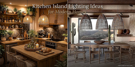 Kitchen Island Lighting Ideas for Modern Homes with Bamboo Pendant Light