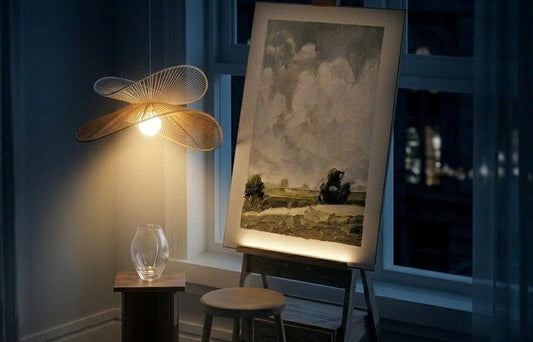 rattan pendant light, boho pendant light, rattan lighting for boho home