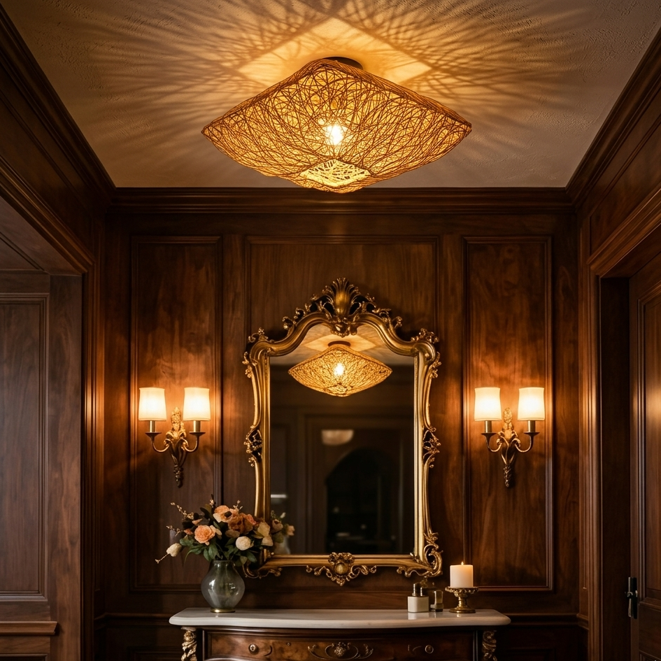 Entryway Lighting, Rattan Lighting For Entryway