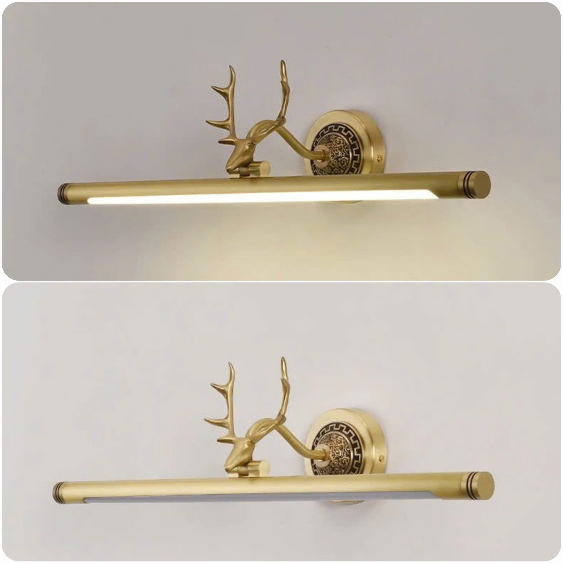 Art deco inspired sculptural copper antler art lamp for modern, luxurious living spaces