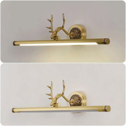 Art deco inspired sculptural copper antler art lamp for modern, luxurious living spaces