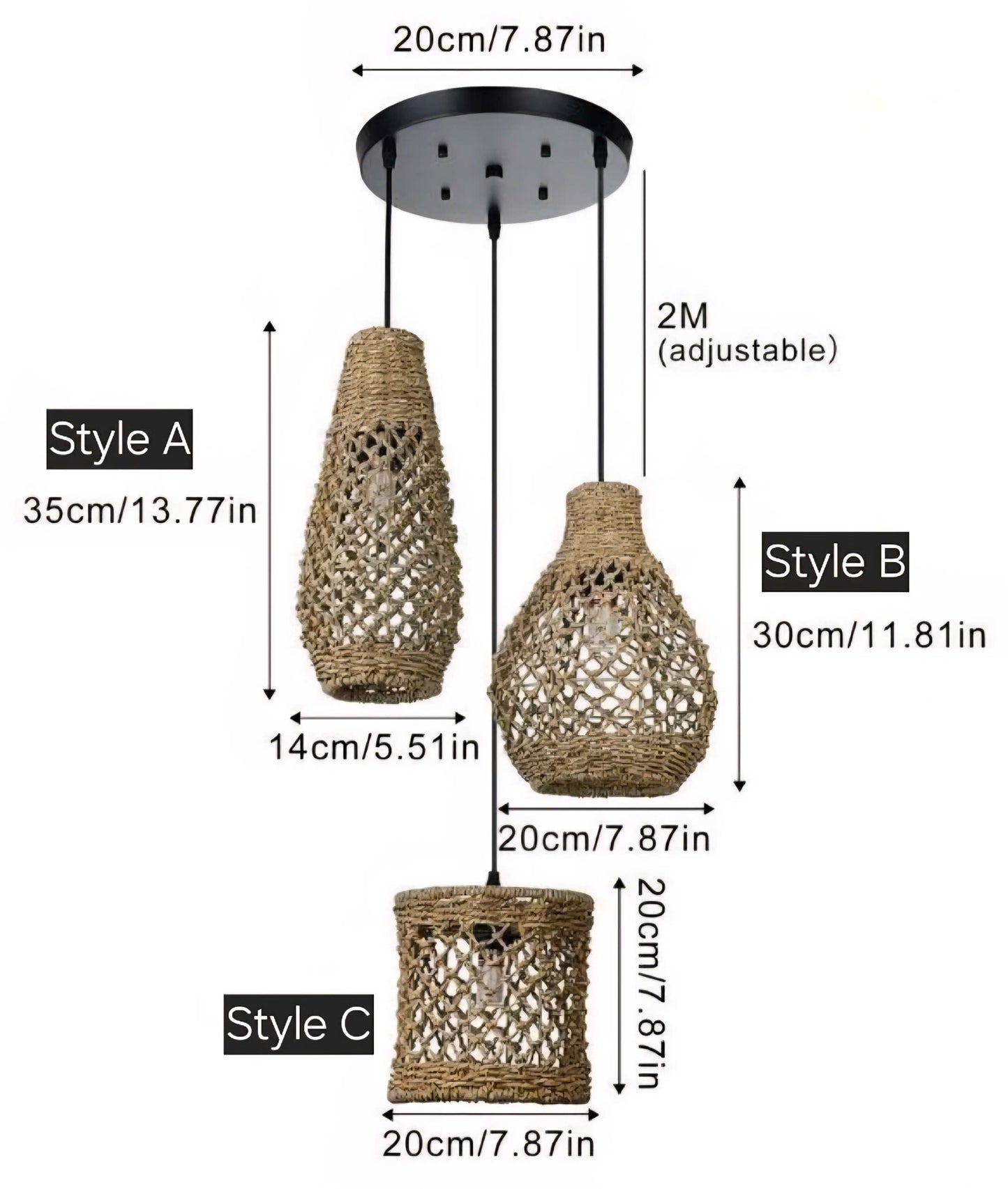 Artisan-crafted jute rope hanging light fixture with a complex, durable braided design.
