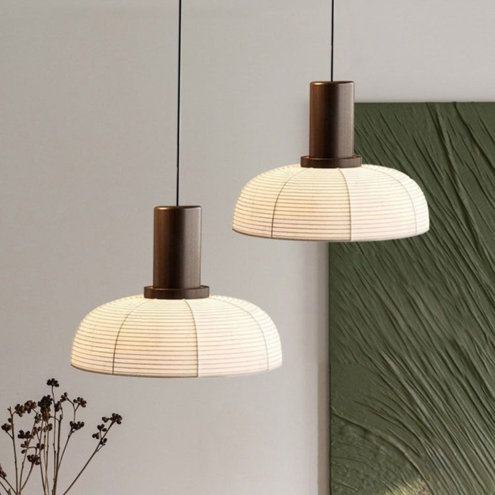 Artisan crafted paper lantern collection with a minimalist Wabi-Sabi aesthetic