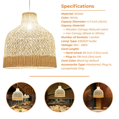 Artisan-crafted rattan open-weave ceiling fixture made from sustainable, light-toned organic fibers.