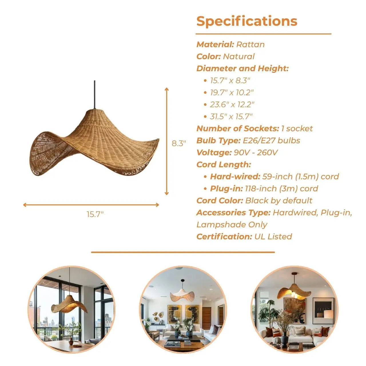 Artistic rattan hanging lamp creating a warm, inviting, and trendy vibe in a cafe setting.