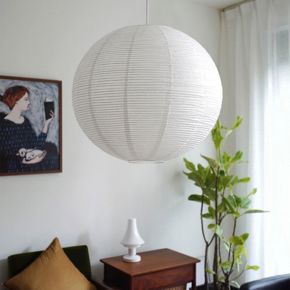 Artistic white paper globe pendant lamp, set of three
