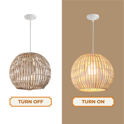 Boho chic natural woven ceiling lamp ideal for relaxed and airy home decor