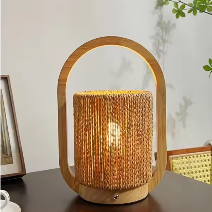 Sustainable handcrafted natural wicker candle light built with eco-friendly fibers for outdoor patios.