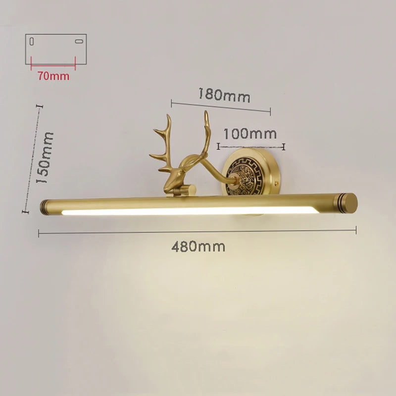 Functional copper antler lamp for cozy reading nook task and art lighting