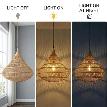 Earth-conscious drop light, hand-crafted teardrop shape, perfect for green-certified resort decor.