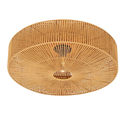Eco-chic hand-wrapped hemp rope light, a sophisticated minimalist accent for sustainable interior styling.