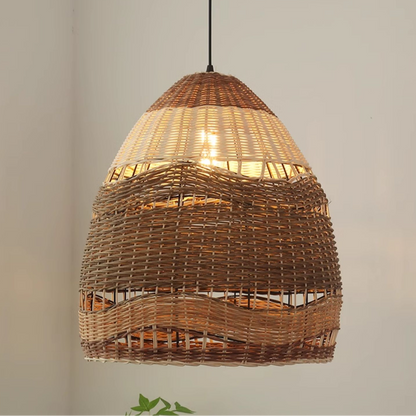 Eco-conscious handmade rattan weave lamp, providing non-toxic and healthy interior lighting.
