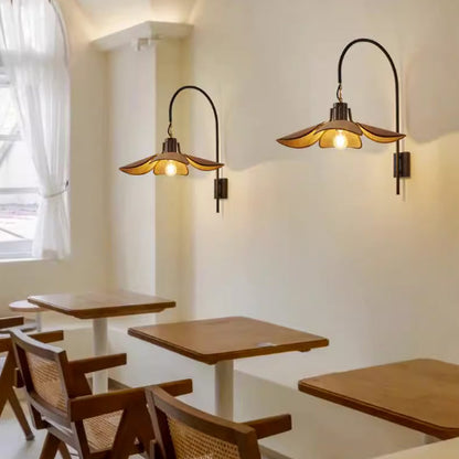 Eco-friendly artisan-made fabric and wood sconce for natural Coffe table lighting