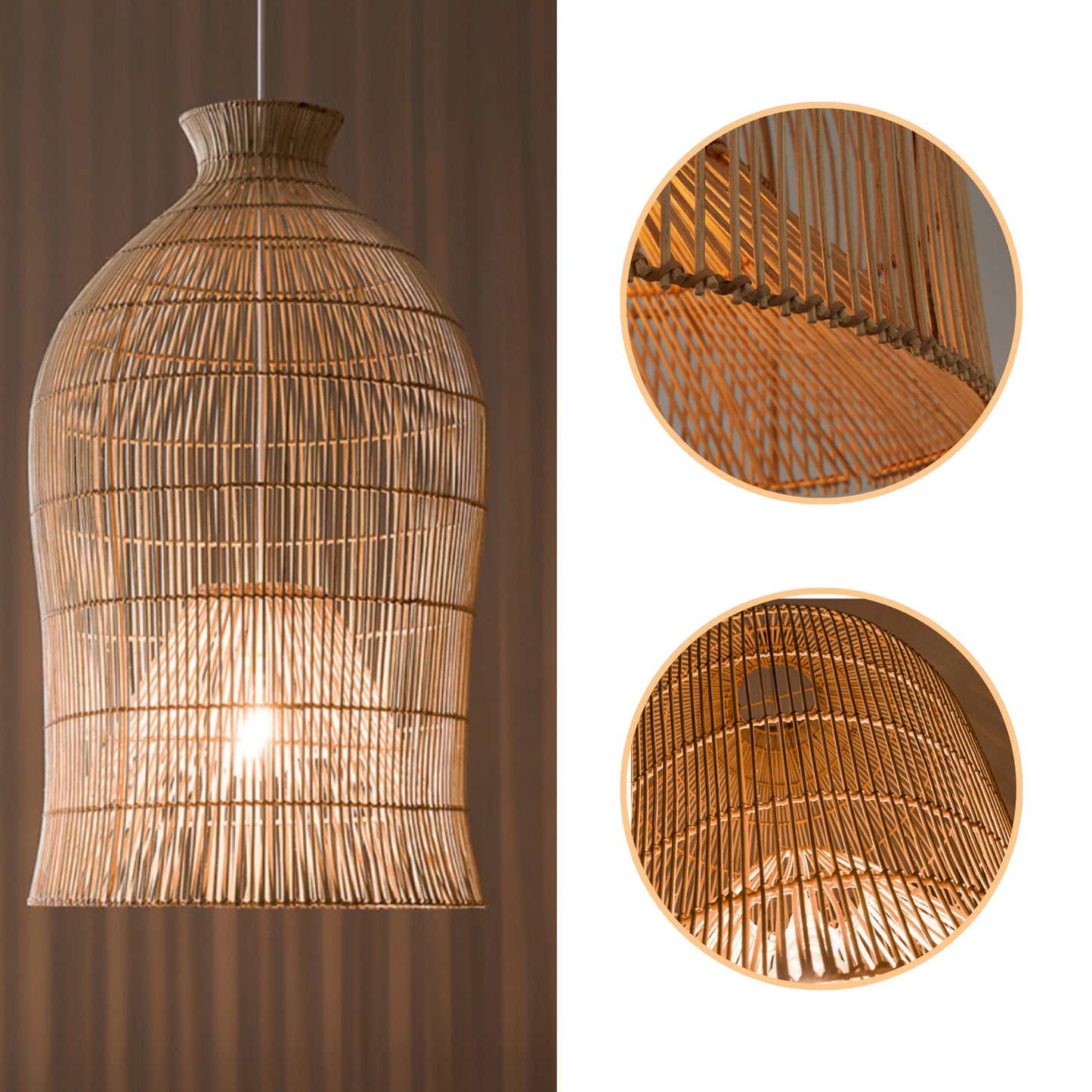 Elegant natural texture ceiling pendant light for refined living room aesthetics
