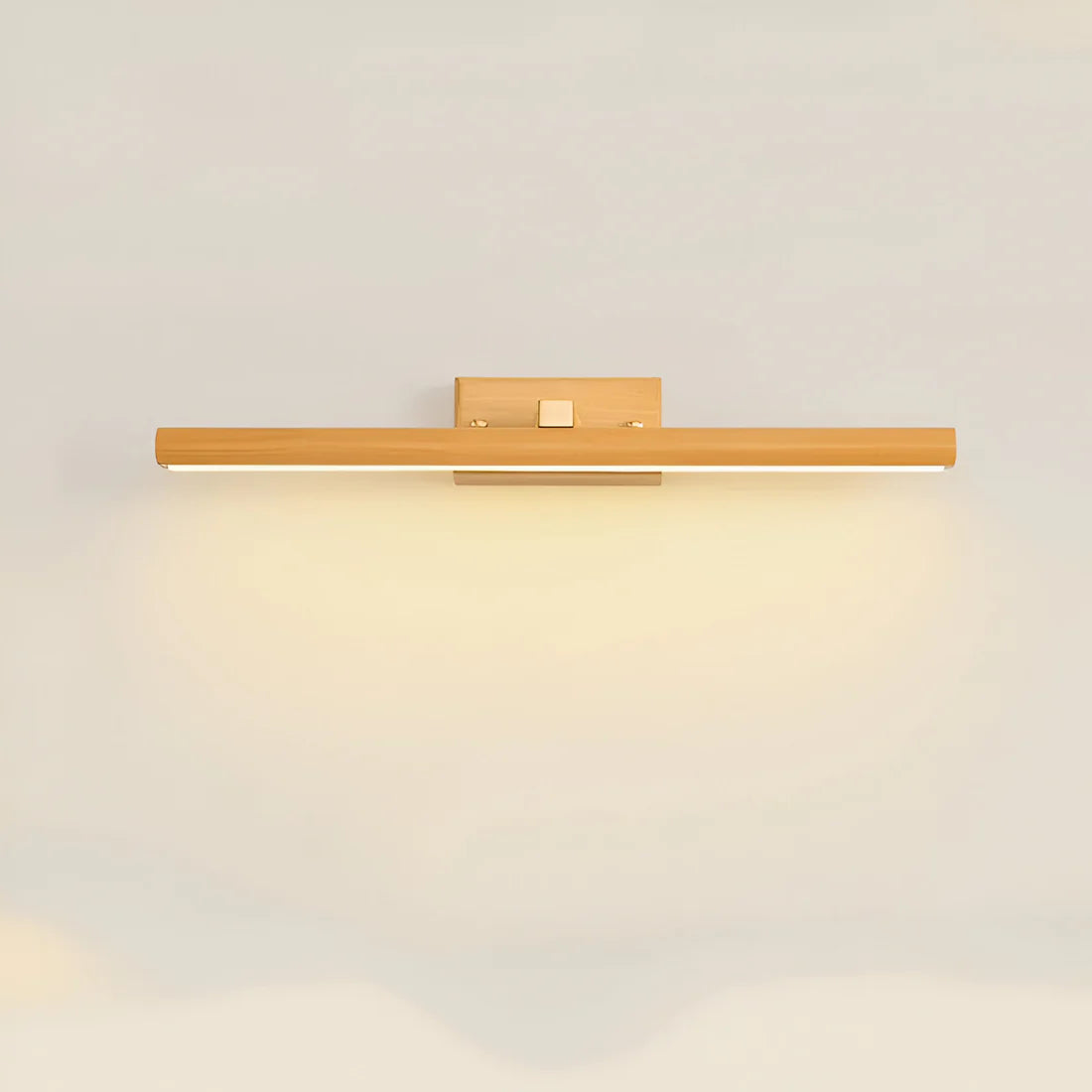 Weather-treated wood light for serene indoor garden space