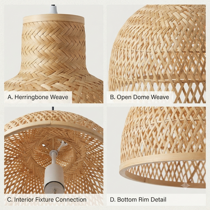 Bellflower Handwoven Bamboo Pendant Light