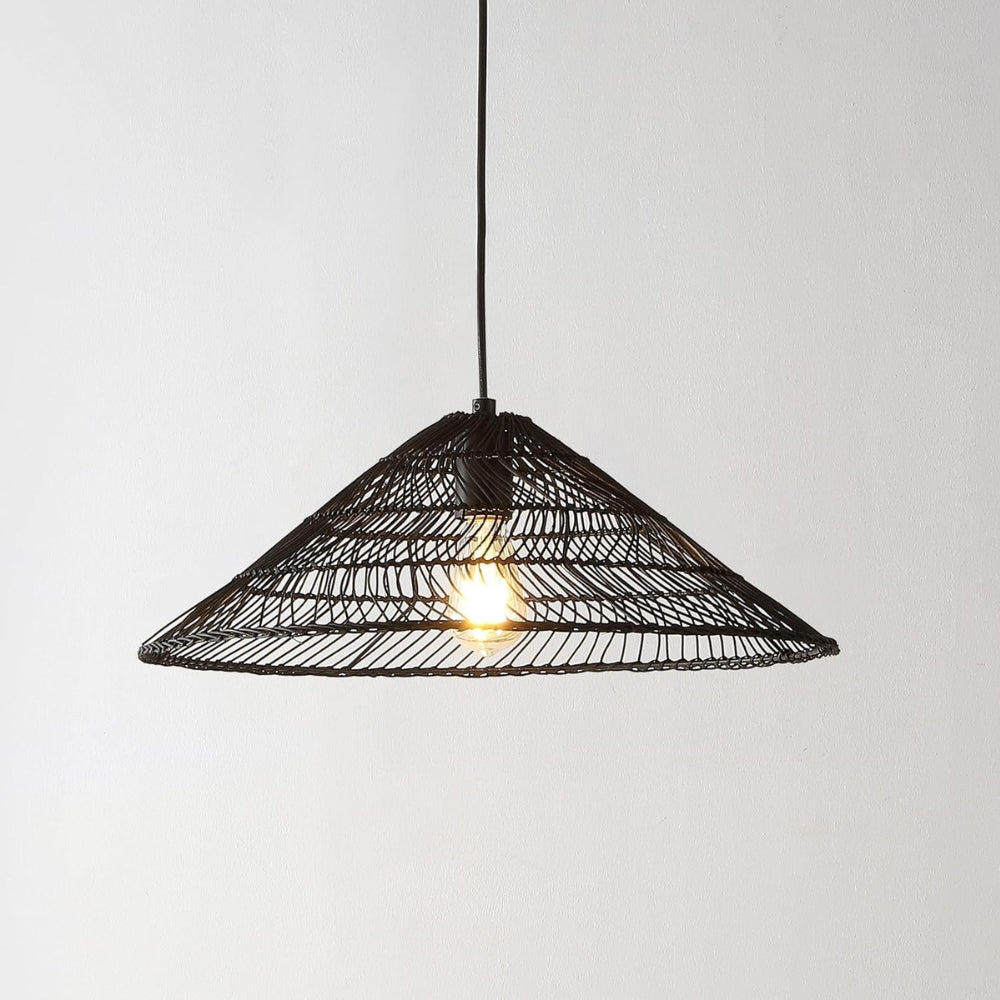 Geometric metal cone ceiling fixture for modern home