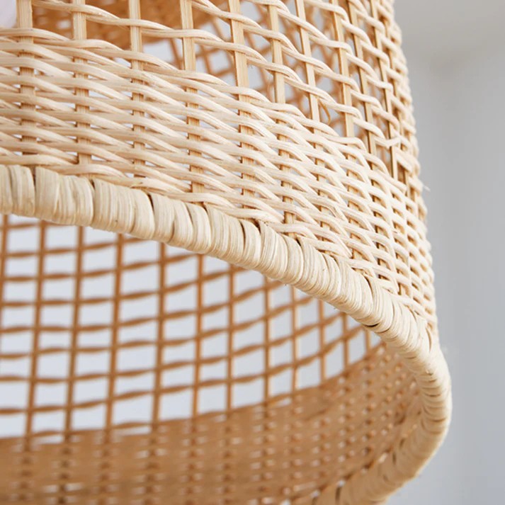 Hand-made organic fiber pendant light set for a sophisticated and earthy design