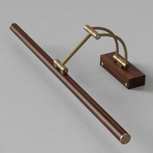 Natural hand-made wood picture light perfect for eco-friendly hallway displays