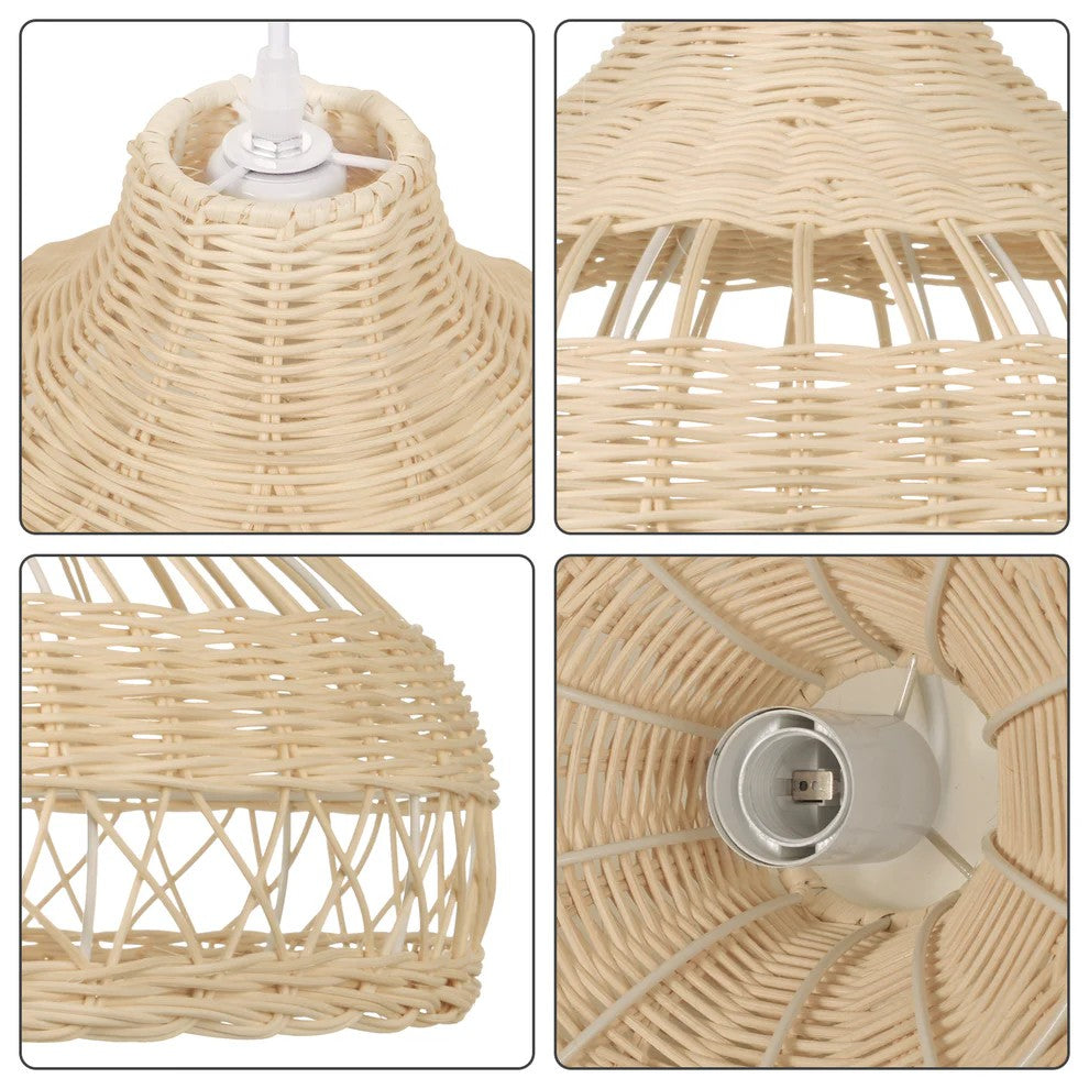Artisan crafted rattan dome light showcasing precise cross-knit basketry and high-quality sustainable split-bamboo materials
