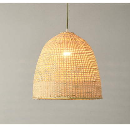 Artisan crafted eclectic wicker chandelier showcasing precise traditional weave patterns and diverse structural geometries.