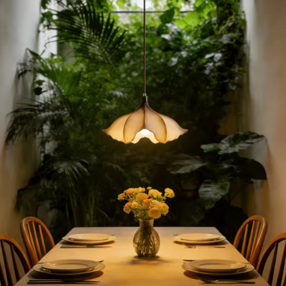 Hanging lamp in Modern style, featuring Wood Mix Resin material, ideal for Dining table decor, providing ambient, task, and mood lighting.