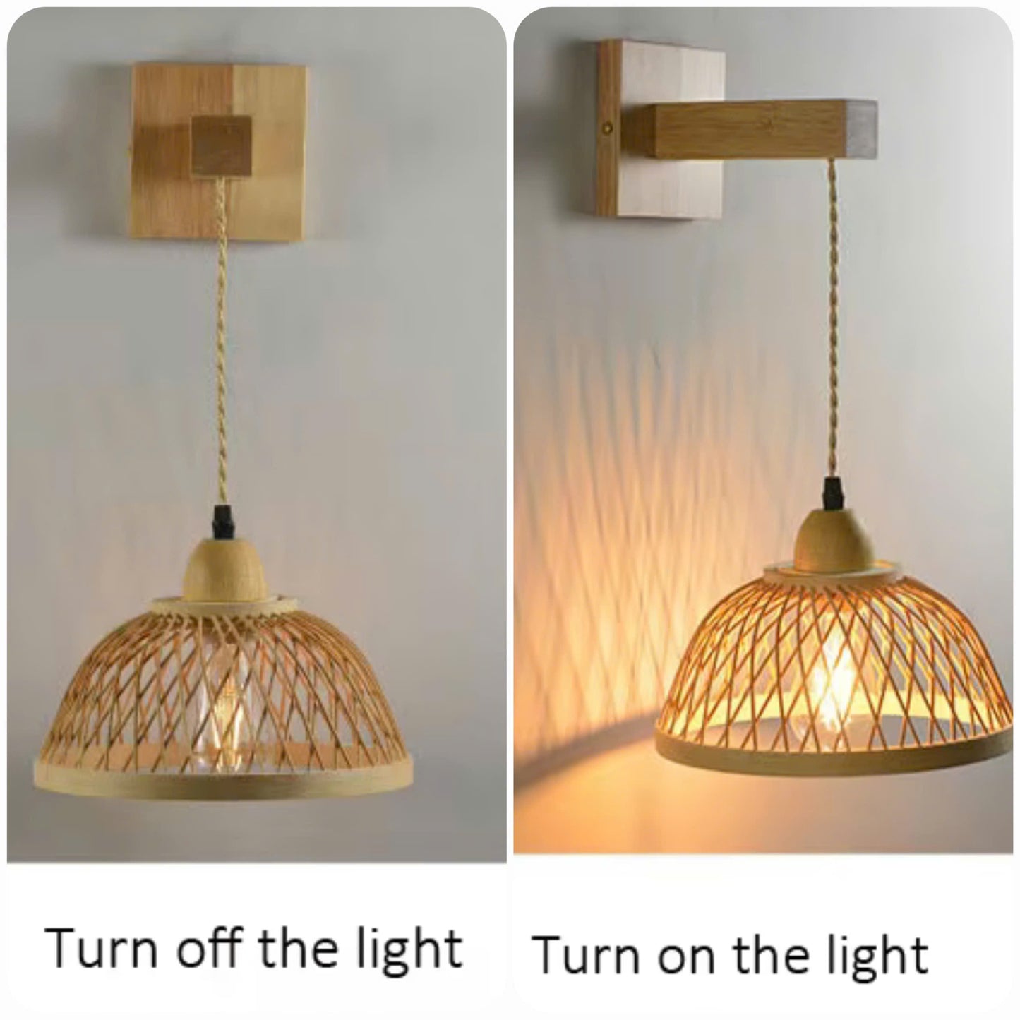 Japandi bamboo light, welcoming entryway lighting for modern hallways.