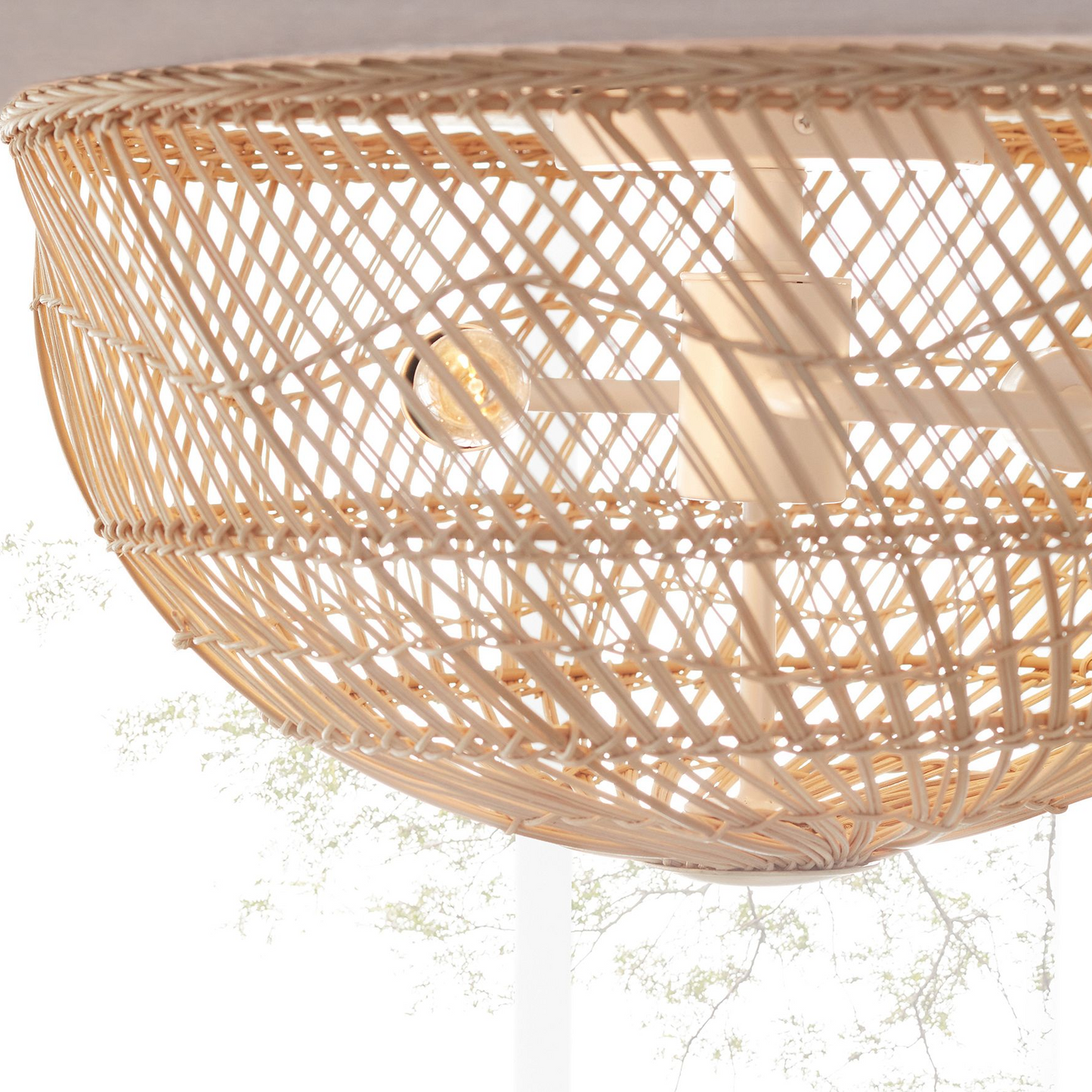 Japandi style rattan lattice lamp, bringing a serene, wabi-sabi balance to modern living spaces.