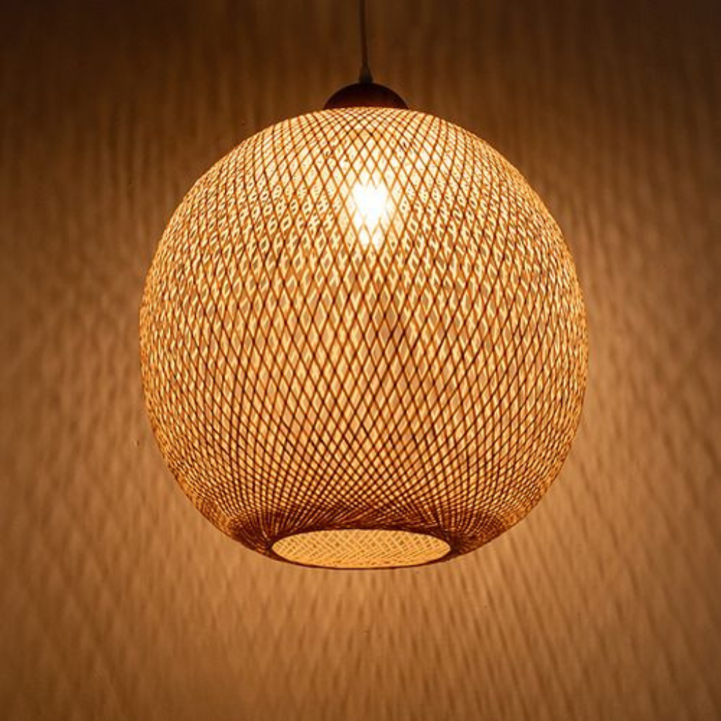 Japandi inspired sphere pendant light bringing serene, natural beauty to any room