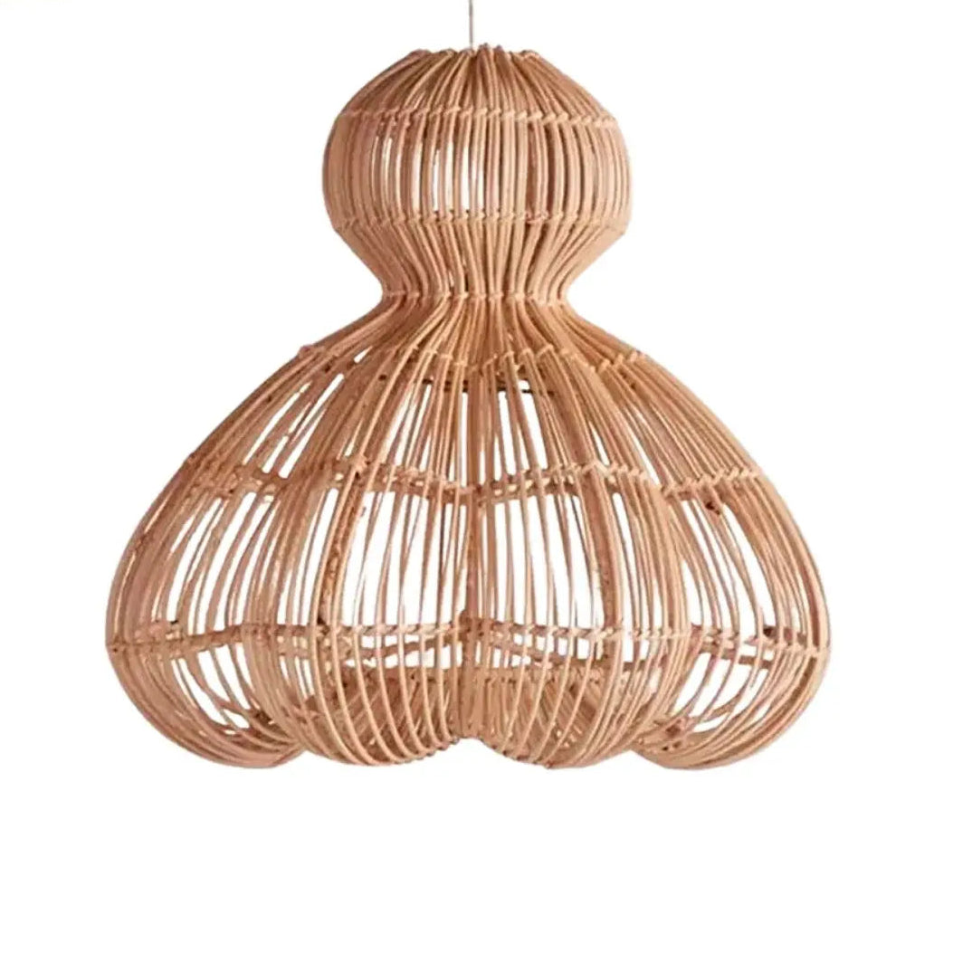 Modern Japandi style rattan ceiling light fixture ideal for minimalist contemporary decor.