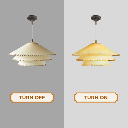 Minimalist Japandi stitched shade pendant light for a calm Zen aesthetic