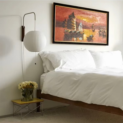 Minimalist Saucer Round Sphere Gourd Silhouette Silk Wall Sconce