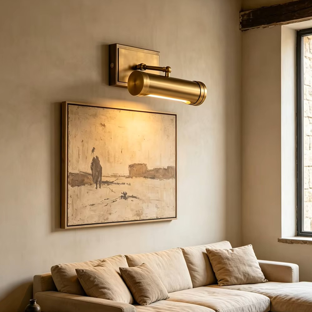 Elegant copper wall lamp for cozy living room art gallery
