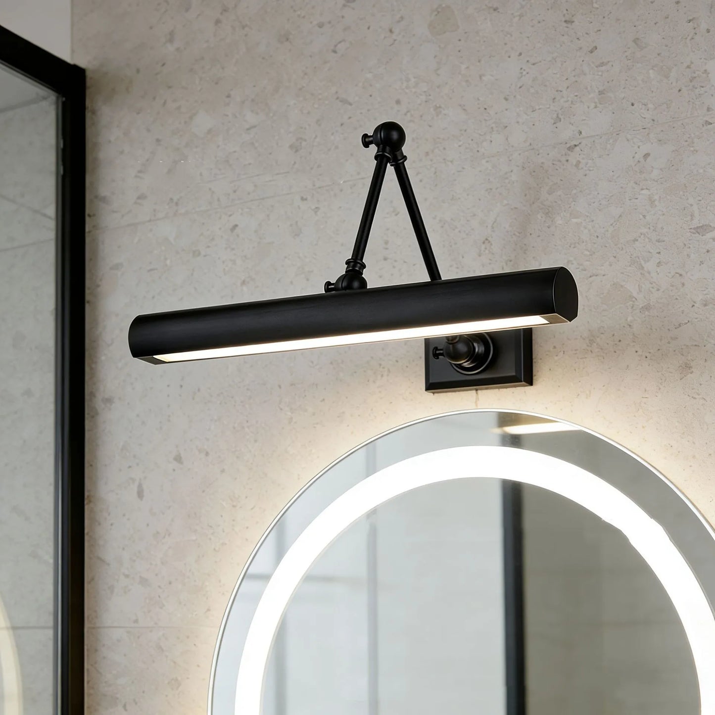 Luxury aesthetic brass mirror sconce for sophisticated bathroom vanity lighting