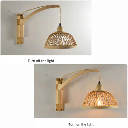 Luxury bamboo wall light, statement piece for upscale hotel lobby decor.