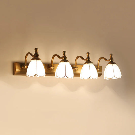 Minimalist brass tulip wall sconce for modernism style living room accent lighting