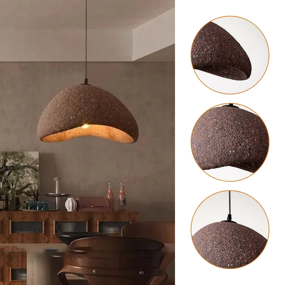 Contemporary natural stone-effect pendant lamp for minimalist home decor