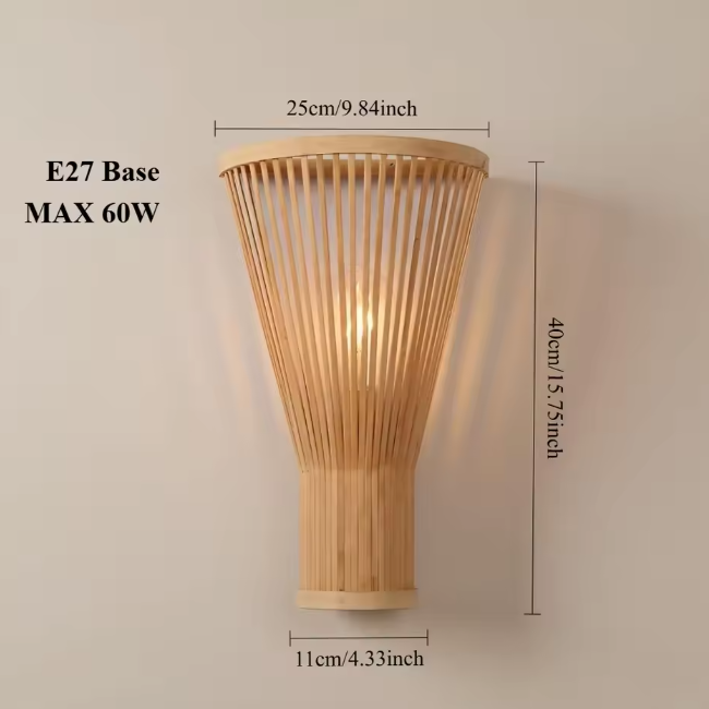 Nordic minimalist organic bamboo hanging lamp ceiling light