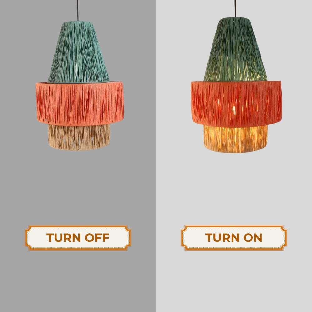 Modern handwoven straw chandelier perfect for boho minimalist living spaces