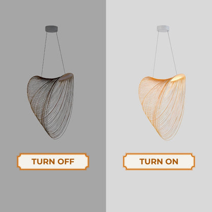 Modern sculptural pendant fixture with an eye-catching abstract design