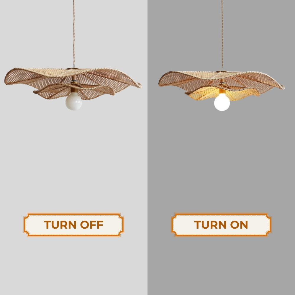 Modern textured petal pendant light for a Japandi Zen inspired environment
