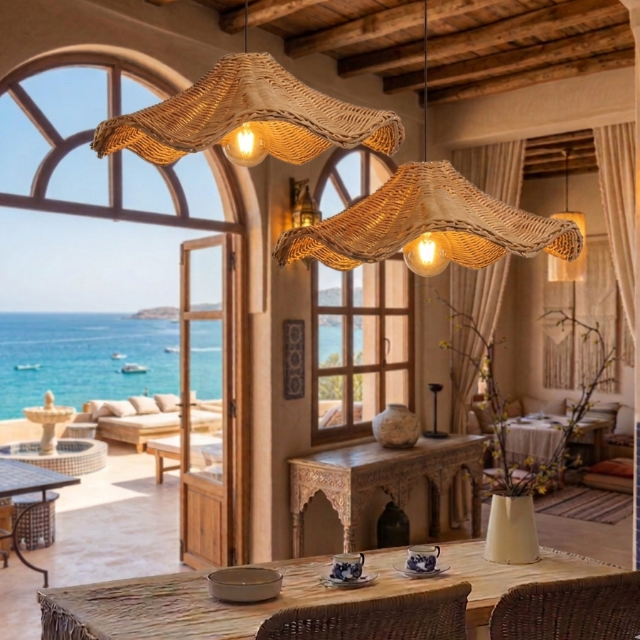Morocco artistic wave ceiling light adding a relaxed and Morocco vibe to rooms