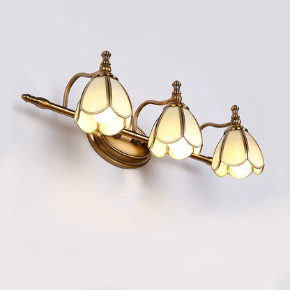 Nordic style wabi-sabi copper tulip mirror lamp for a minimalist bedroom interior