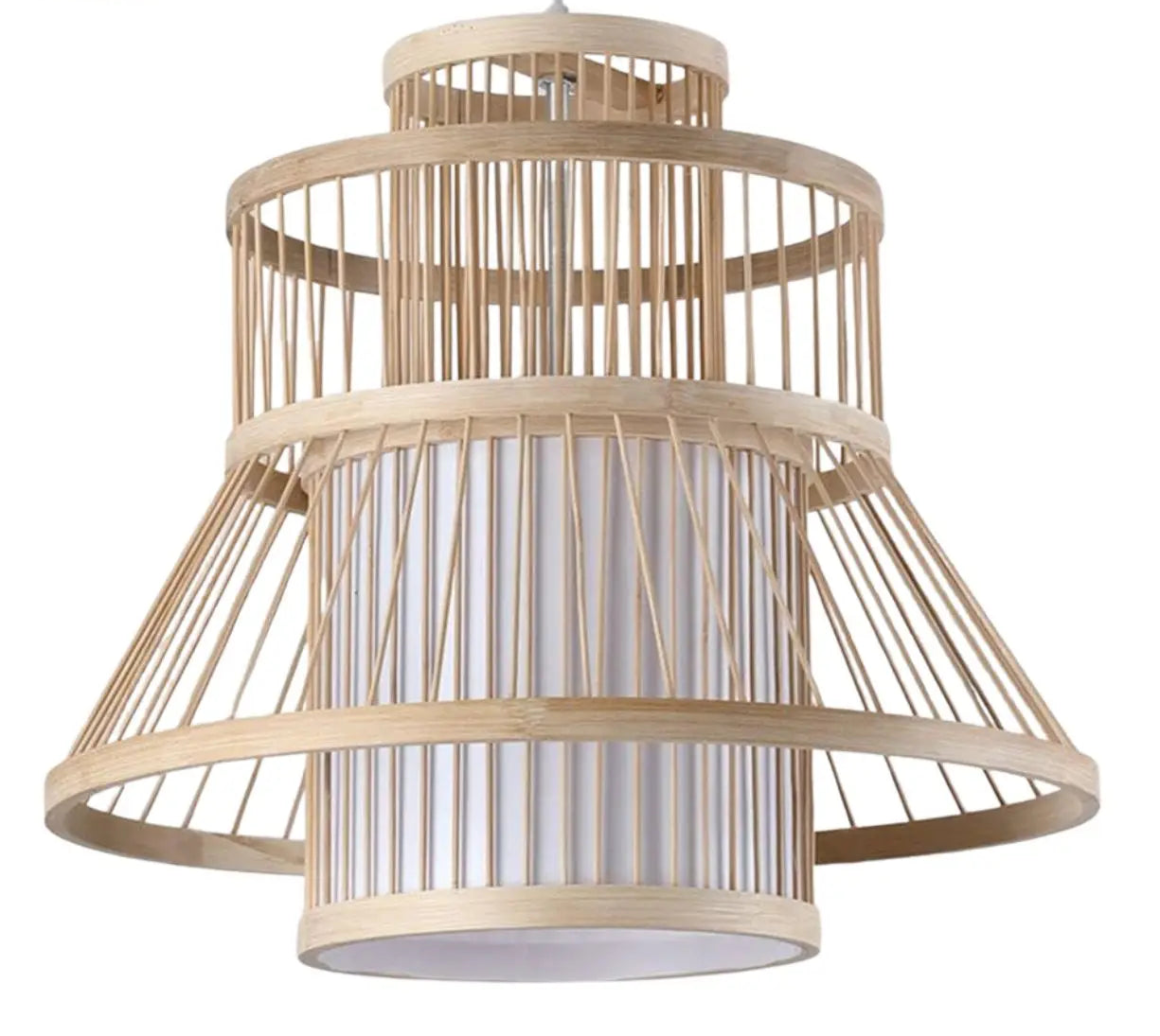 Organic bamboo craft hanging light fixture for natural home lighting