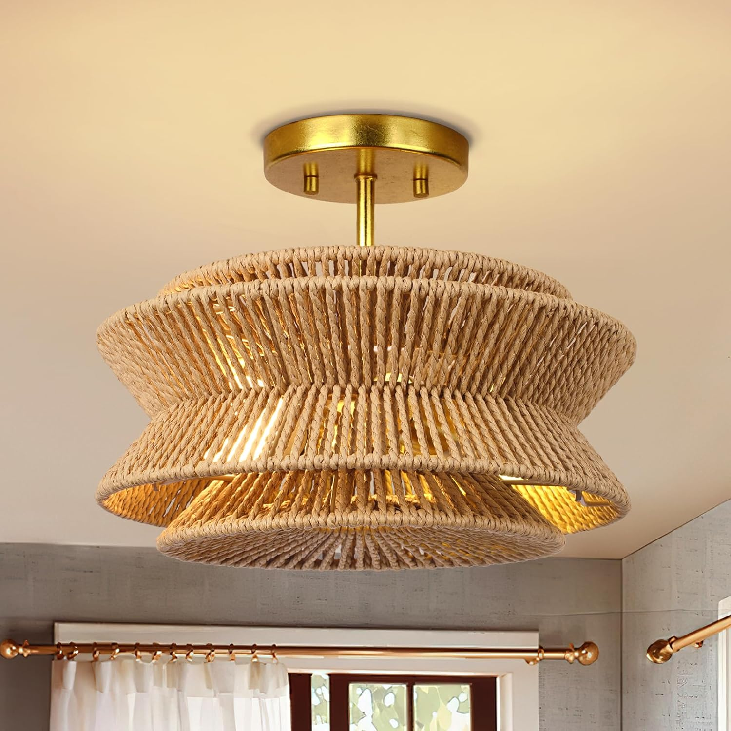 Organic raw hemp rope lamp, a non-toxic and healthy lighting solution for your conscious home.