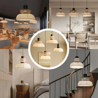 Organic shaped white paper hanging light set ideal for modern interior styling