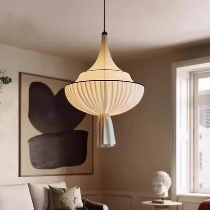 Pendant light in Handmade Natural style, featuring Cloth material, perfect for Living room lighting, ideal for ambient and mood lighting.