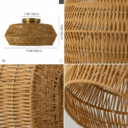 Premium braided jute ceiling light crafted from 100% biodegradable materials for eco-friendly homes.