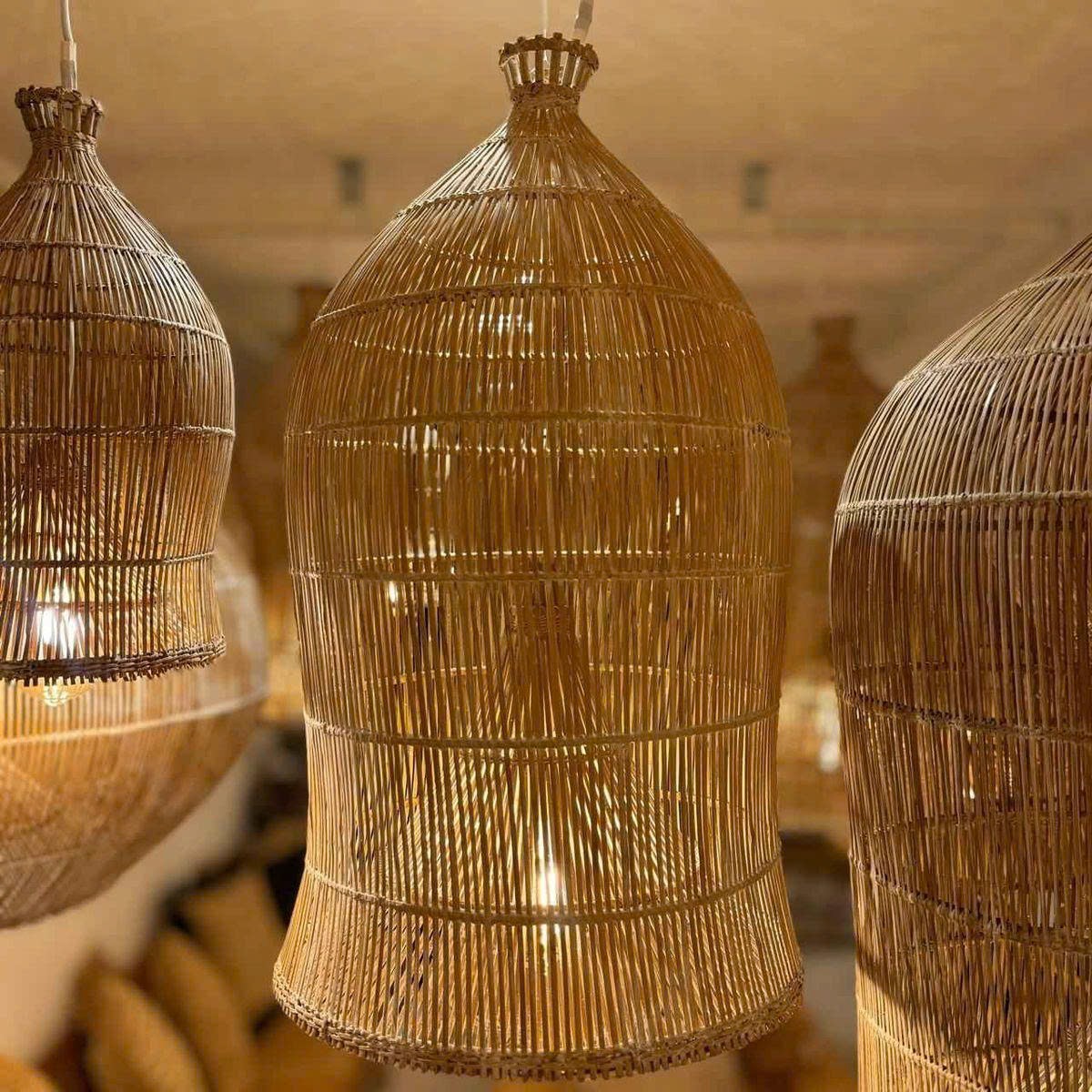 Premium wicker rattan pendant light for luxury resort, living room